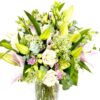 Roses & Lilies, Valentines Day bouquet, Valentines Day Flowers Pinks and Creams