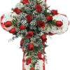 Cross with Red Roses
