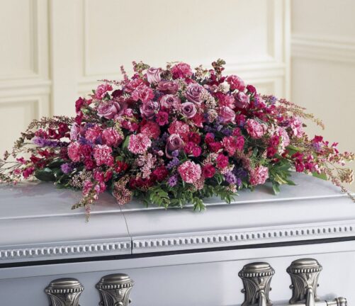 Pink Roses Casket Spray