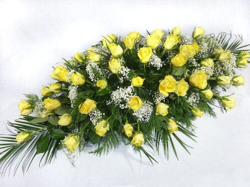 Yellow Roses Casket Spray