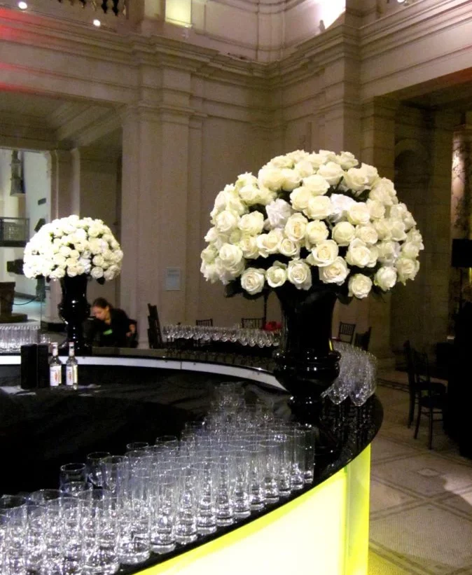 Large White Roses Display